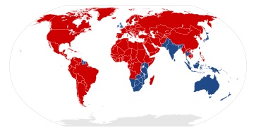 RHD vs. LHD World Map - Source:Wikipedia